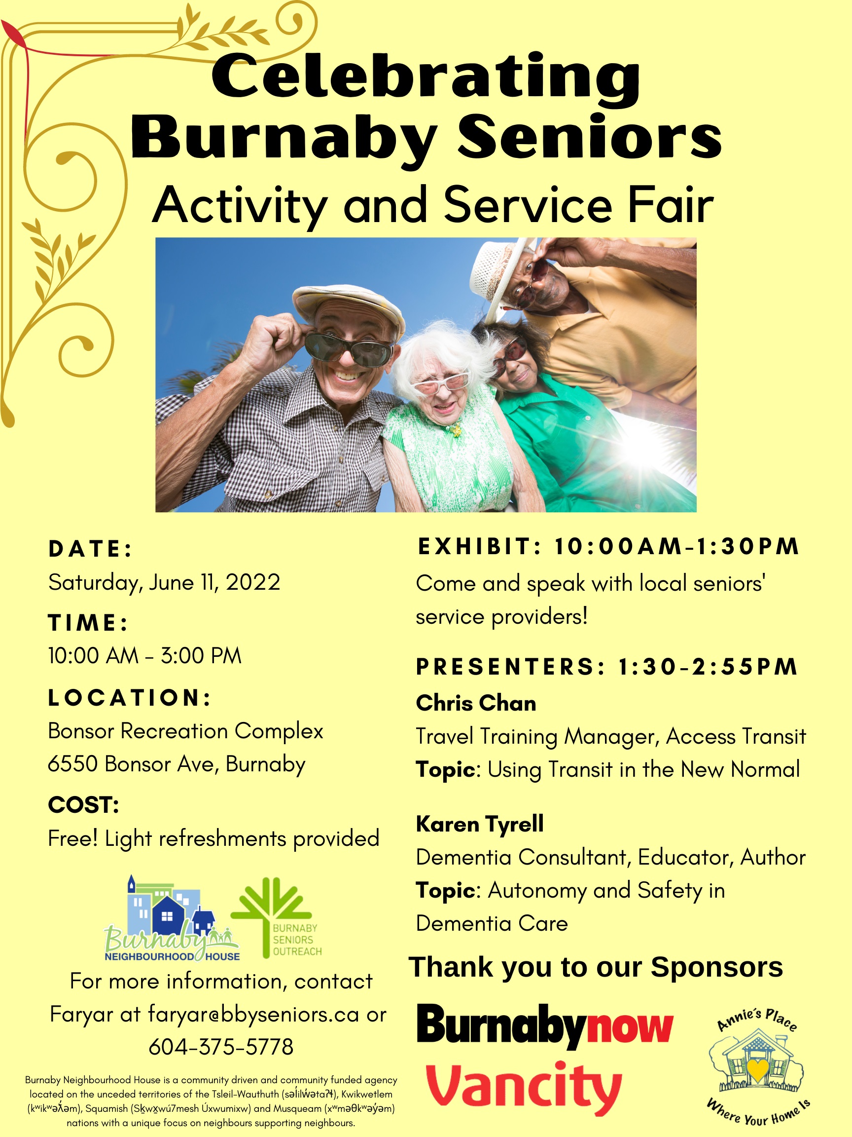 Celebrating Burnaby Seniors Activity and Service Fair Council of